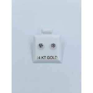14k solid gold earrings 4mm stud